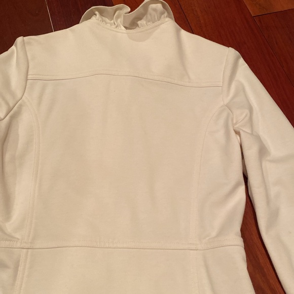 Kut from the Kloth Button-down Jacket with Ruffles. Size medium. Cream color. - Picture 8 of 9